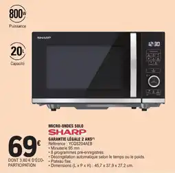 E.Leclerc SHARP MICRO-ONDES SOLO offre