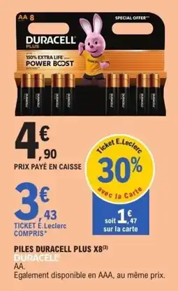 E.Leclerc DURACELL PILES PLUS offre