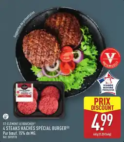 ALDI ST-CLÉMENT LE BOUCHER 4 STEAKS HACHÉS SPÉCIAL BURGER offre