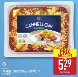 ALDI CUCINA CANNELLONI RICOTTA ÉPINARD offre