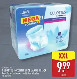 ALDI Loft Discret Culottes Incontinence Large XXL offre