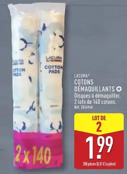 ALDI LACURA COTONS DÉMAQUILLANTS offre