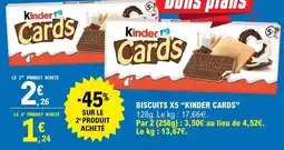 E.Leclerc Kinder Cards Bisucits x5 offre