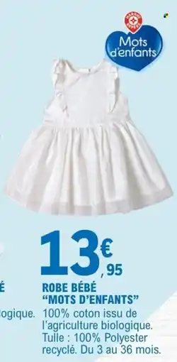 E.Leclerc Mots d'enfants ROBE BÉBÉ offre