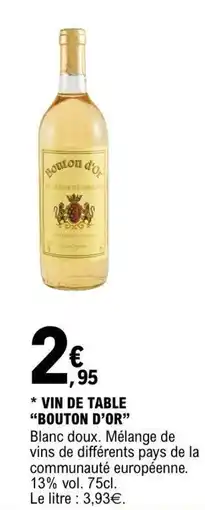 E.Leclerc BOUTON D'OR VIN DE TABLE offre