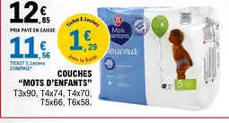 E.Leclerc Mots d'enfants Couches offre