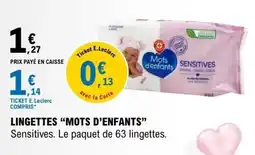 E.Leclerc Mots d'enfants Lingettes offre