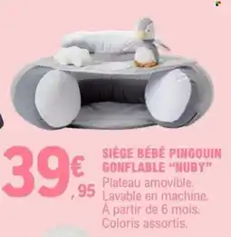 E.Leclerc NUBY SIÈGE BÉBÉ PINGOUIN GONFLABLE offre