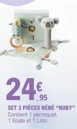 E.Leclerc NUBY SET 3 PIÈCES BÉBÉ offre