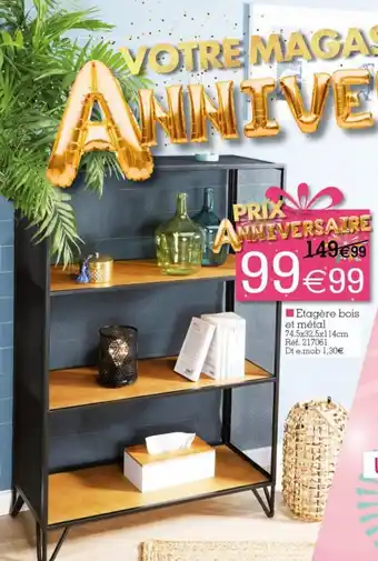 Kandy Étagère bois et métal offre