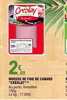 E.Leclerc Creolay mousse de foie de canard offre