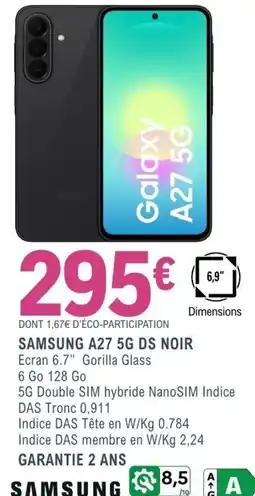 E.Leclerc Espace Culturel SAMSUNG A27 5G DS NOIR offre
