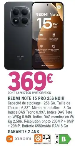 E.Leclerc Espace Culturel REDMI NOTE 15 PRO offre