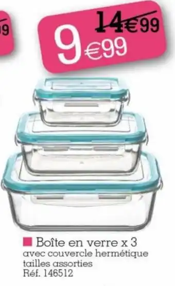 Kandy Boîte en verre x 3 offre