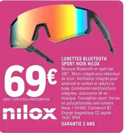 E.Leclerc Espace Culturel nilox Lunettes Bluetooth Sport Noir offre
