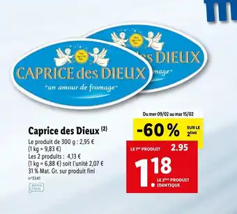 Lidl Caprice des dieux offre