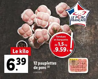 Lidl 12 Paupiettes de porc offre