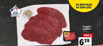 Lidl 6 Steaks à griller offre