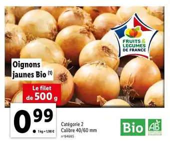 Lidl Oignons jaunes bio offre