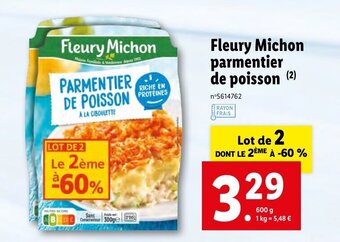Lidl Fleury michon parmentier de poisson offre