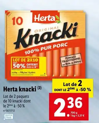 Lidl Herta knacki offre