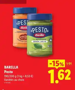 Lidl Barilla pesto pomodoro offre