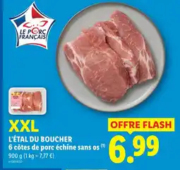 Lidl L'étal du boucher 6 côtes de porc échine sans os offre