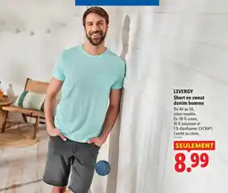 Lidl Livirgy short en sweat denim homme offre