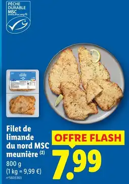 Lidl Filet de limande du nord msc meunière offre