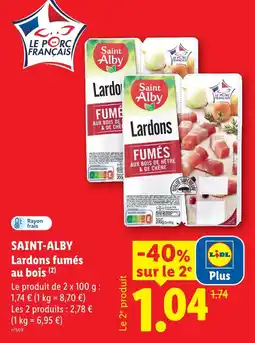 Lidl Saint-alby lardons fumés au bois offre
