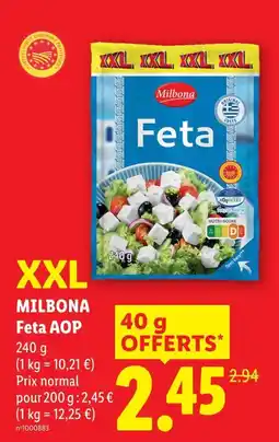Lidl Milbona feta aop offre