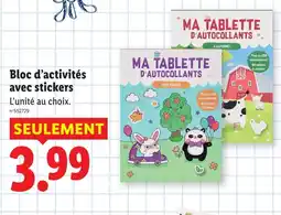 Lidl Bloc d’activités avec stickers offre