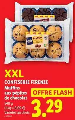Lidl Confiserie firenze xxl muffins aux pépites de chocolat offre