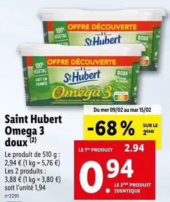 Lidl Saint hubert omega 3 doux offre