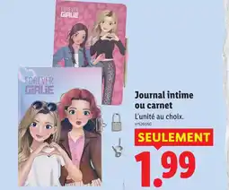 Lidl Journal intime ou carnet offre