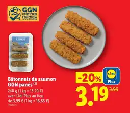 Lidl Bâtonnets de saumon ggn panés offre