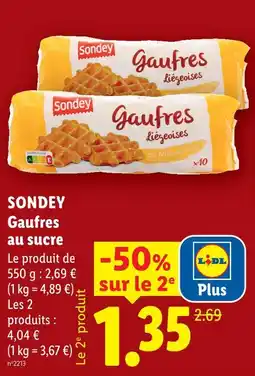 Lidl Sondey gaufres au sucre offre