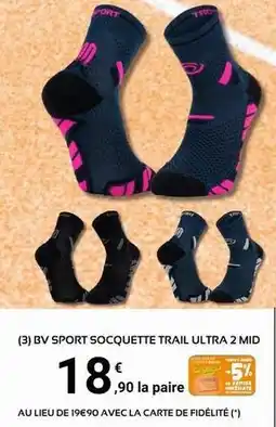 E.Leclerc Sport Bv sport socquette trail ultra 2 mid offre