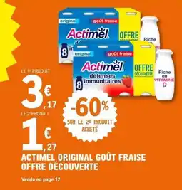 E.Leclerc Actimel - original gout fraise offre découverte offre