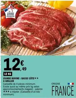 E.Leclerc Viande bovine: basse côte à griller offre