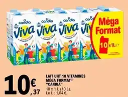 E.Leclerc Candia - lait uht 10 vitamines mega format offre