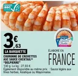 E.Leclerc Delpierre - couronne de crevettes asc sauce cocktail offre