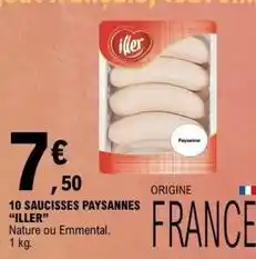 E.Leclerc Iller - 10 saucisses paysannes offre