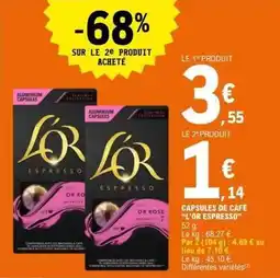 E.Leclerc L'or espresso - capsules de café offre