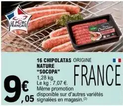 E.Leclerc Socopa - 16 chipolatas origine nature offre