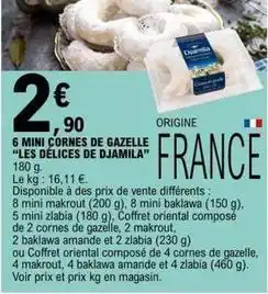 E.Leclerc 6 mini cornes de gazelle les délices de djamila offre