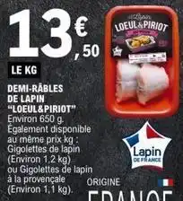 E.Leclerc Demi-râbles de lapin offre