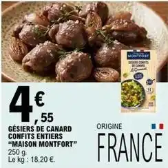 E.Leclerc Canard - gésiers de confits entiers offre
