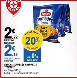 E.Leclerc E.leclerc - snacks soufflés nature 3d offre