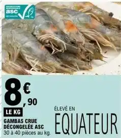 E.Leclerc Gambas crue décongelée asc offre